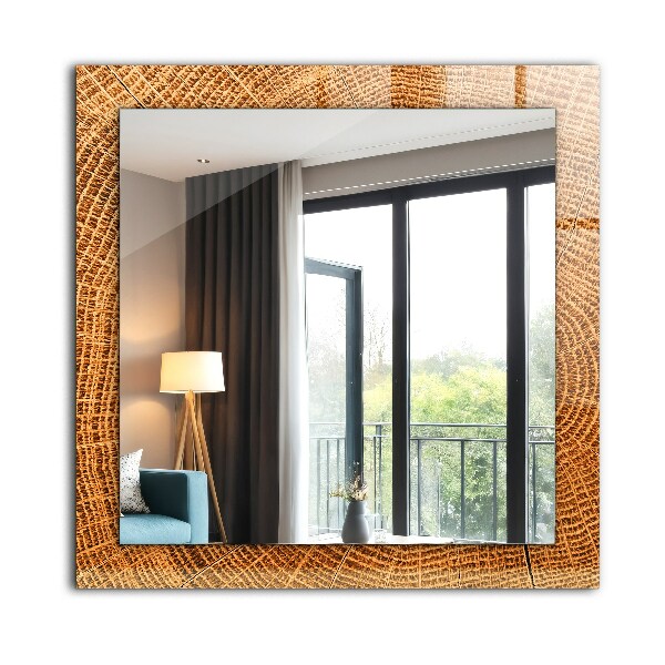 Decorative mirror Cross section of the growth rings of a tree trunk