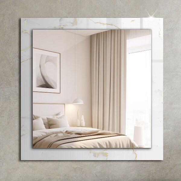 Printed mirror White marble motifs
