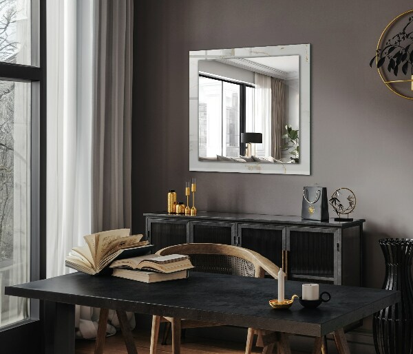 Printed mirror White marble motifs