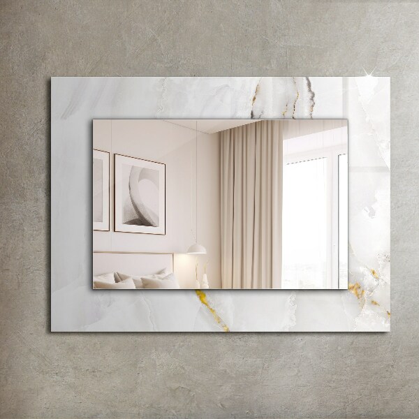 Decorative mirror White marble motifs