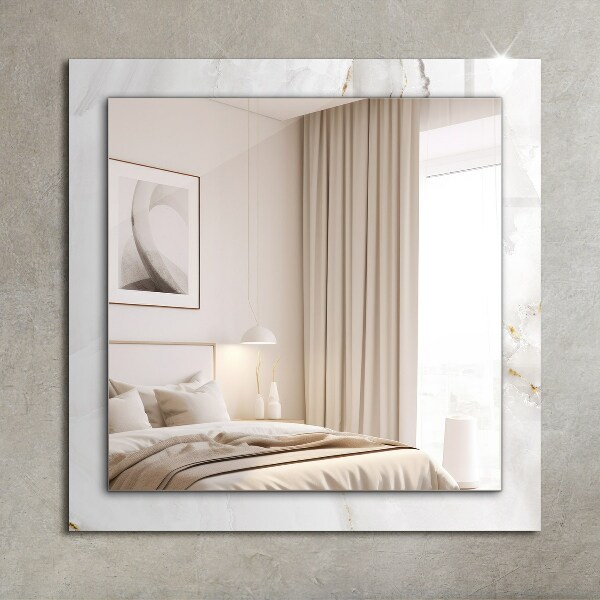 Decorative mirror White marble motifs