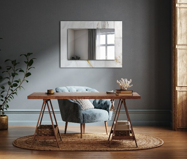 Decorative mirror White marble motifs