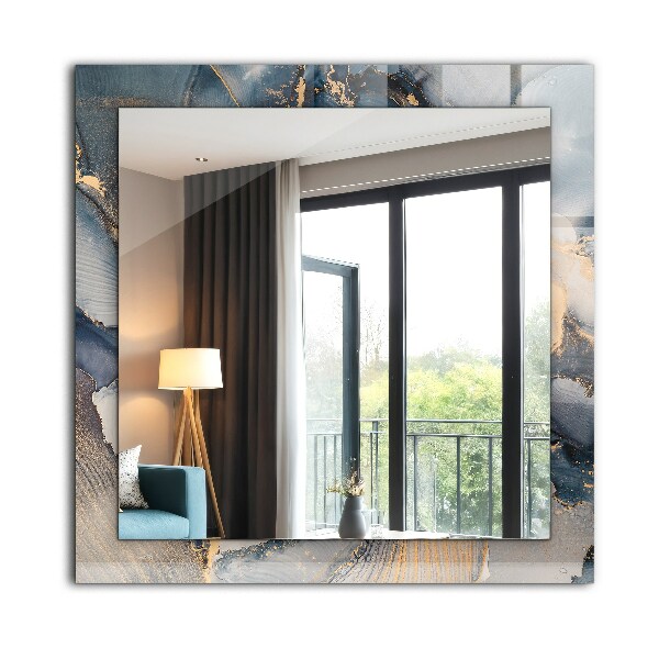 Wall mirror decor Blue abstract art