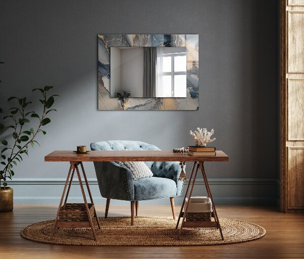 Wall mirror decor Blue abstract art