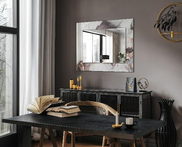 Mirror frame with print Abstract marble art