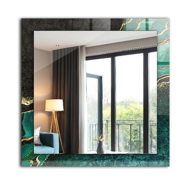 Decorative mirror Green abstract art motifs