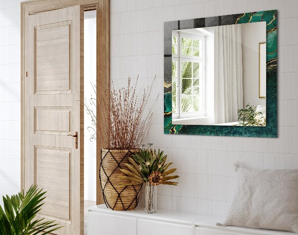 Decorative mirror Green abstract art motifs