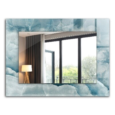 Mirror frame with print Blue marble textures