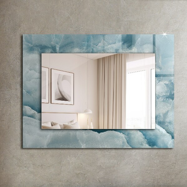 Mirror frame with print Blue marble textures