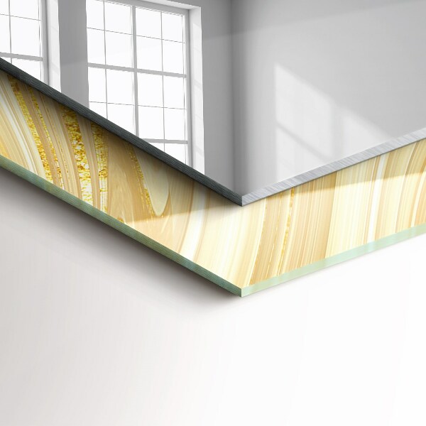 Wall mirror design Abstract yellow stripes