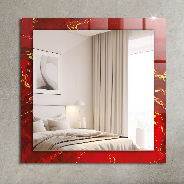 Wall mirror decor Abstract red paint