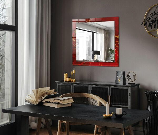 Wall mirror decor Abstract red paint