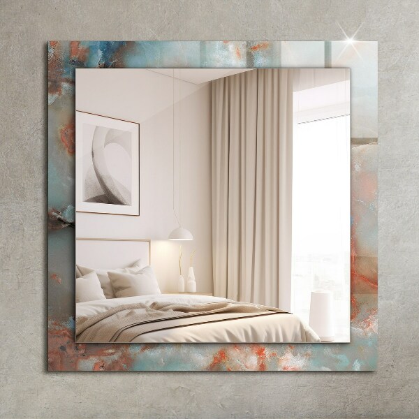 Mirror frame with print Abstract coloured texture