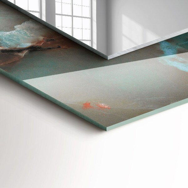 Mirror frame with print Abstract coloured texture