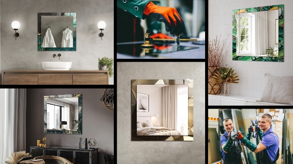 Printed mirror Cracked concrete wall