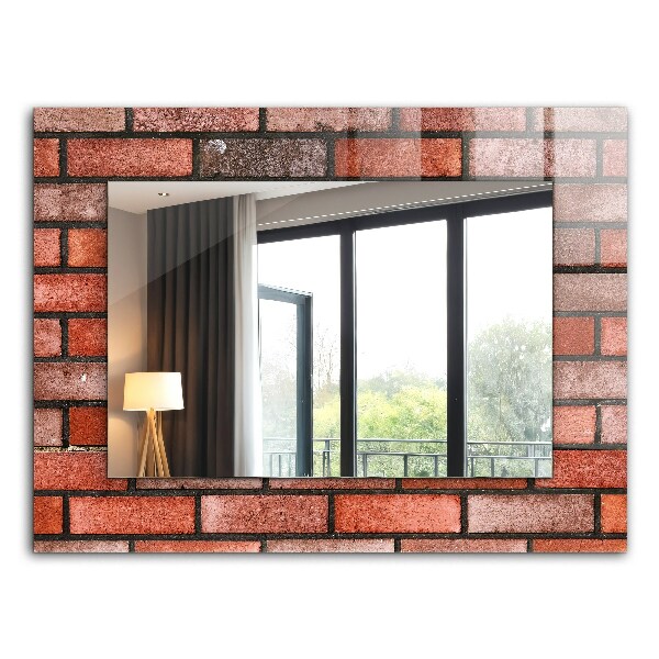 Wall mirror design Red brick wall