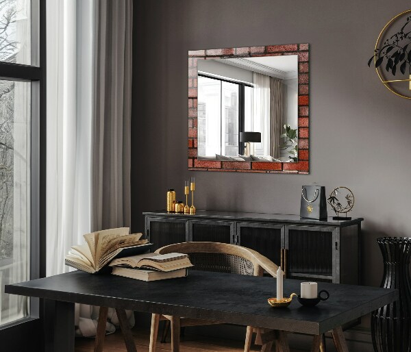 Wall mirror design Red brick wall