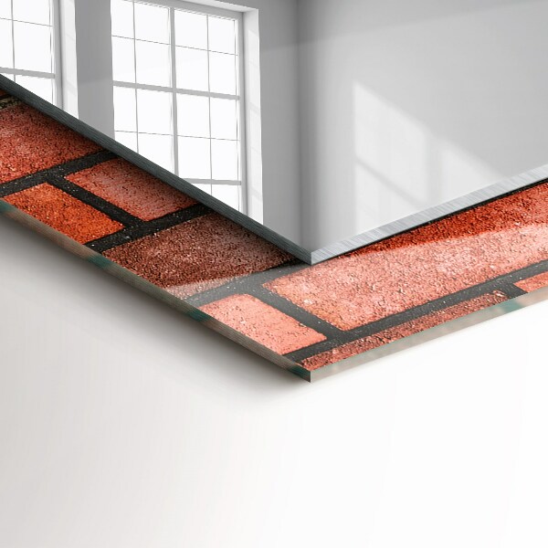 Wall mirror design Red brick wall