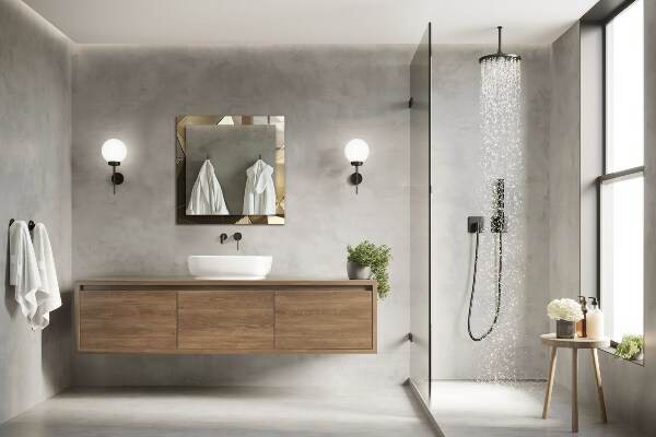 Mirror frame with print Geometric shapes