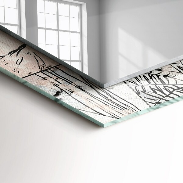 Printed mirror Plants with deer antlers