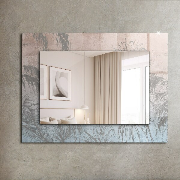 Wall mirror design Pastel-coloured plants