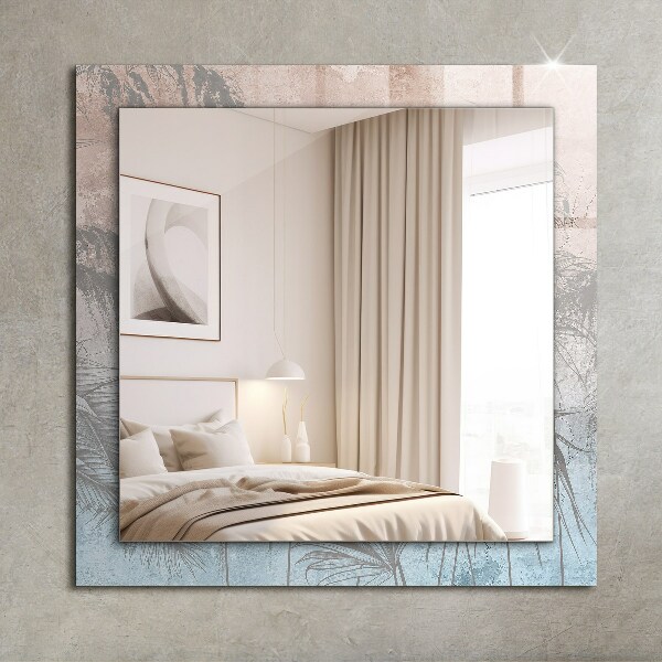 Wall mirror design Pastel-coloured plants