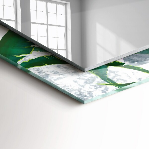 Mirror frame with print Plants with green leaves