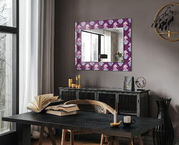 Mirror frame with print Star letters in the shape of a unicorn
