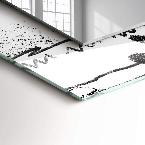 Printed mirror Modern abstract stencils
