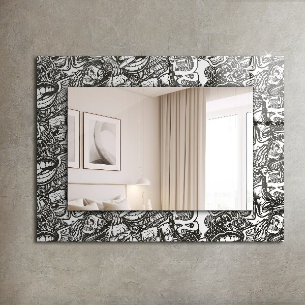 Wall mirror design Black and white patterns