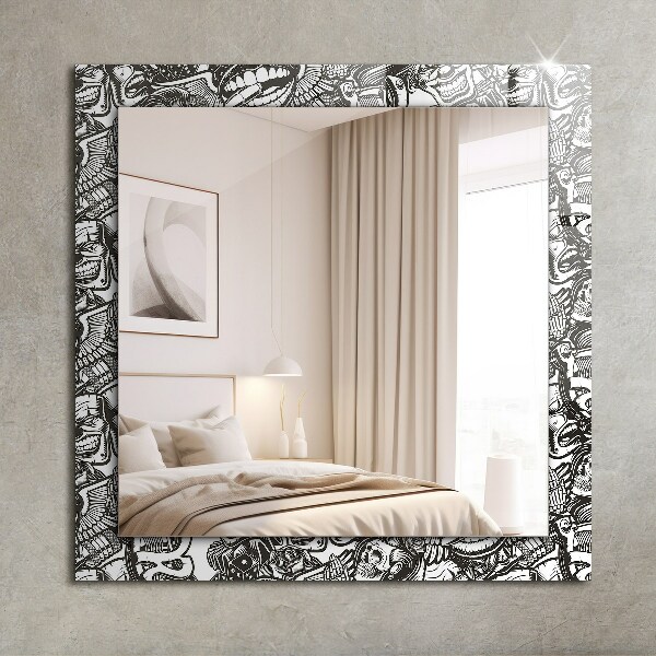 Wall mirror design Black and white patterns