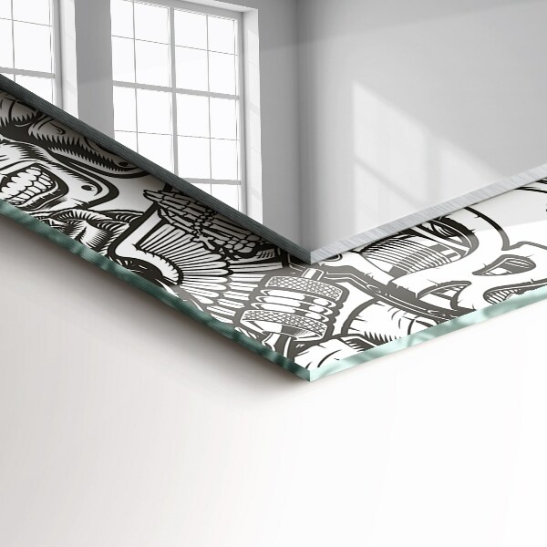 Wall mirror design Black and white patterns