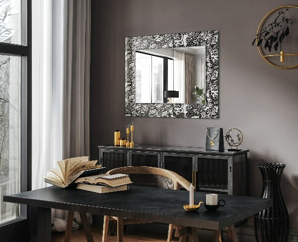 Wall mirror design Black and white patterns