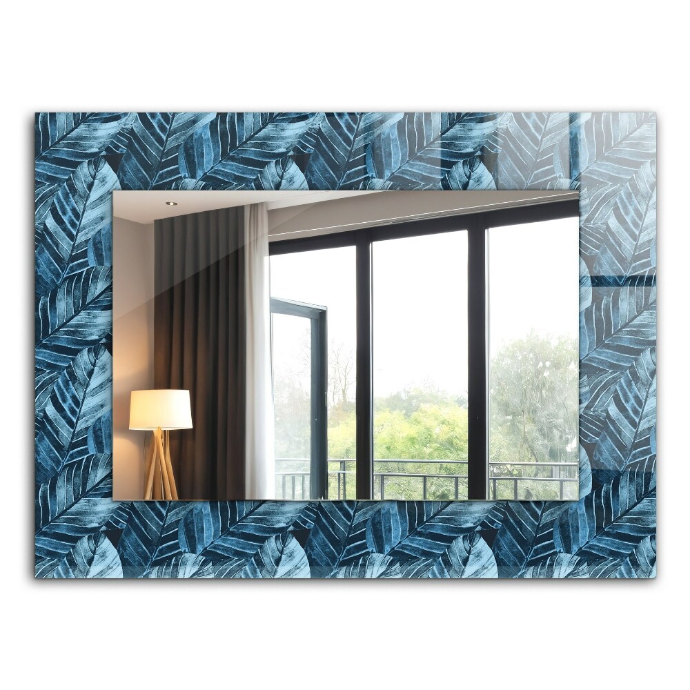 Decorative mirror Blue leaf designs