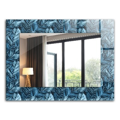 Decorative mirror Blue leaf designs