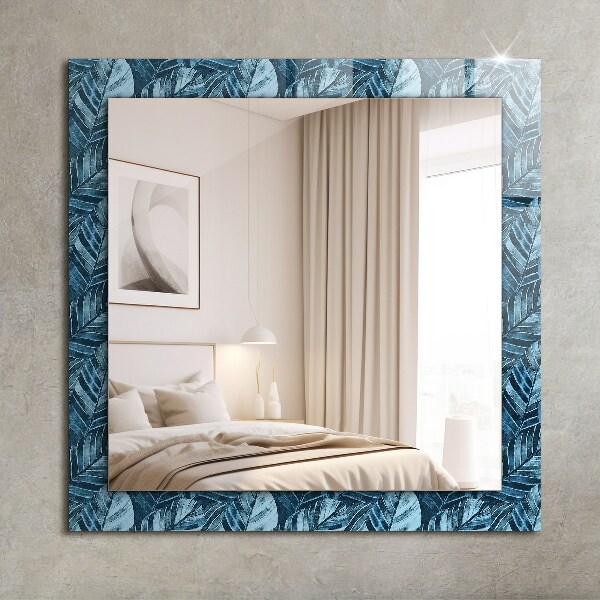 Decorative mirror Blue leaf designs