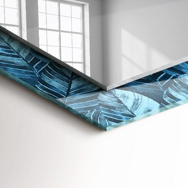 Decorative mirror Blue leaf designs