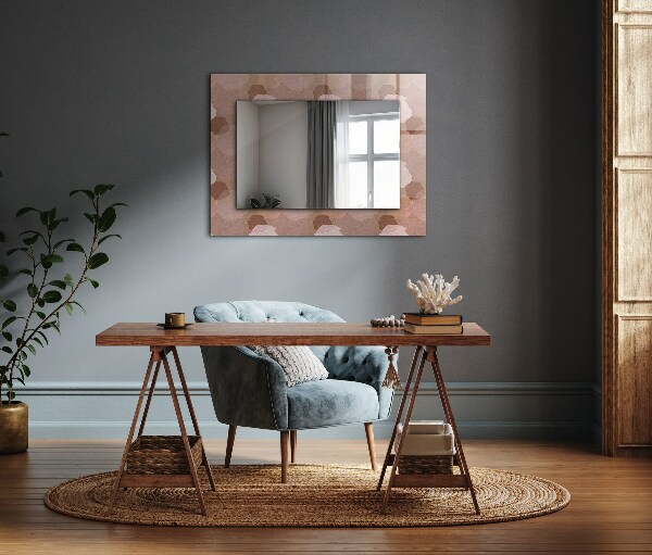 Mirror frame with print Peony flowers