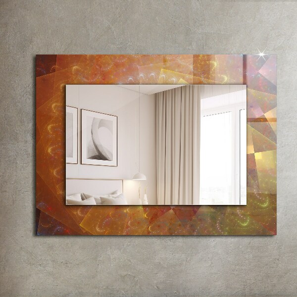 Wall mirror design Colourful fractal spiral