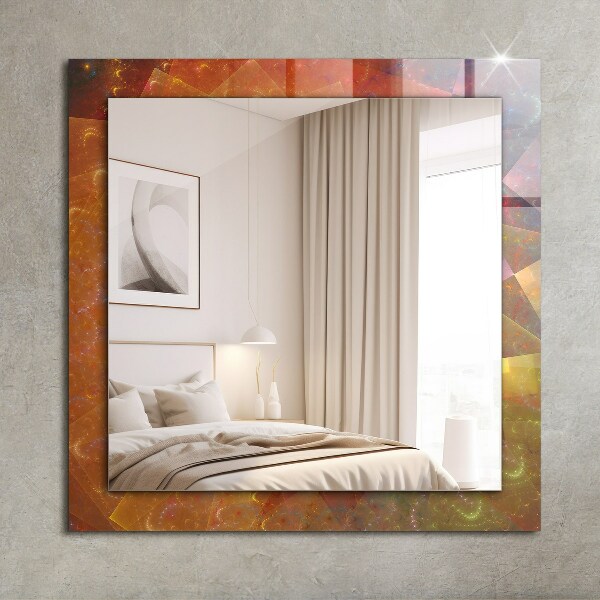 Wall mirror design Colourful fractal spiral