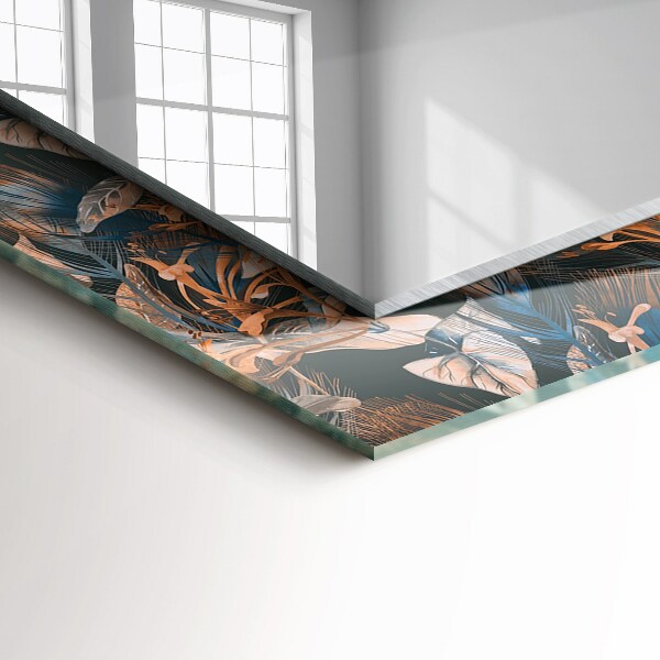 Wall mirror decor Flowers and leaves