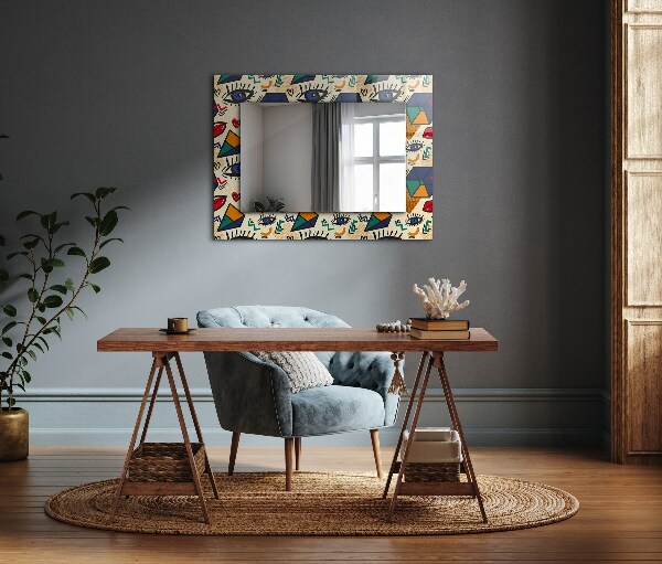 Decorative mirror Eye and mouth shapes