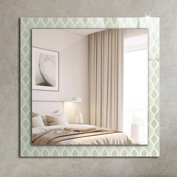 Wall mirror decor Green geometric pattern