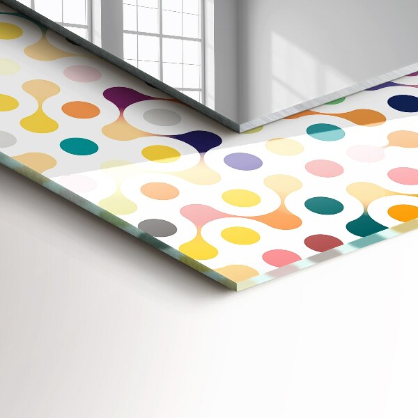 Mirror frame with print Coloured geometric pattern