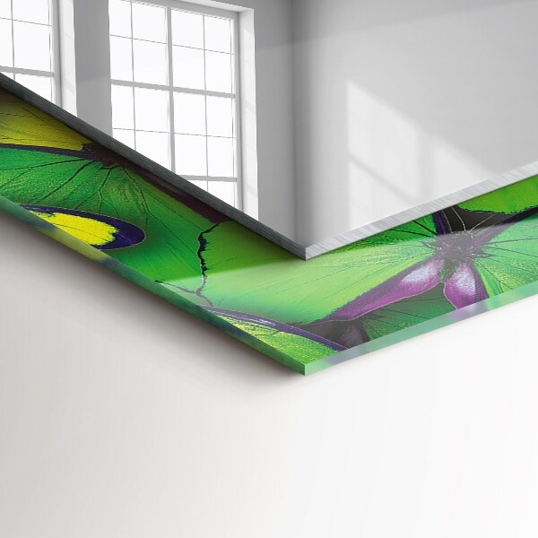 Printed mirror Blue and green butterflies