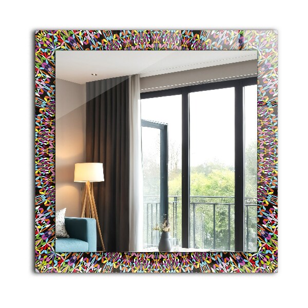 Wall mirror decor Coloured mandala