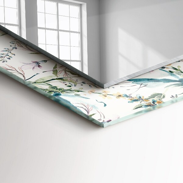Printed mirror Watercolour floral pattern