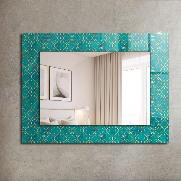 Wall mirror design Green geometric pattern