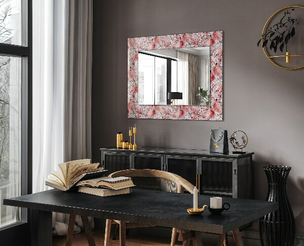 Printed mirror Pink flamingos