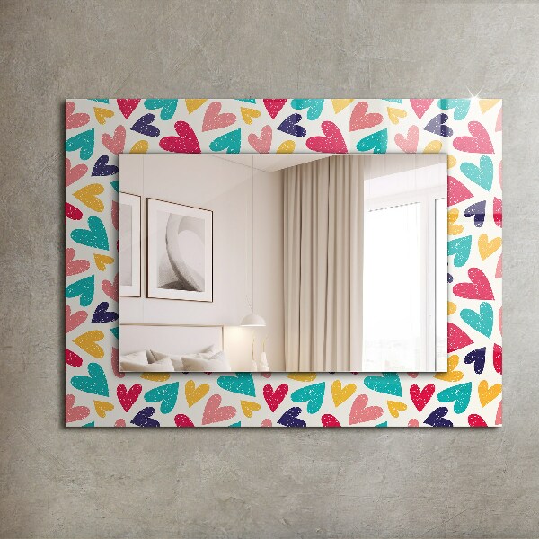 Decorative mirror Coloured hearts